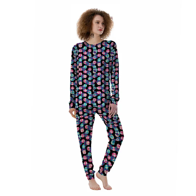 Houndstooth And Classic Polka Dot Print Pattern Women's Pajamas Jogger pajama sets