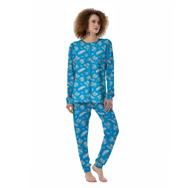 Ice Caps Snowdrifts And Icicles Print Pattern Women's Pajamas Men's pajama sets