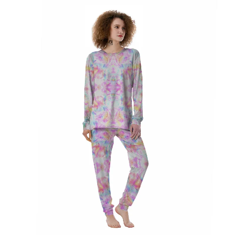 Kaleidoscope Tie Dye Pastel Print Pattern Women's Pajamas Elegant pajama sets