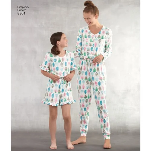 Simplicity Child/Women's Onesie S8801 Chic pajama sets