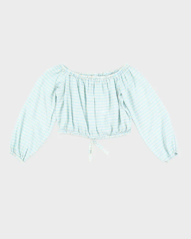 Wilfred Blue Gingham Crop Top - S Cozy pajama sets