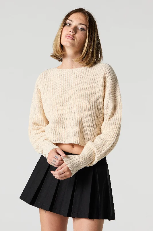 Ribbed Knit Skimmer Sweater Office sweaters