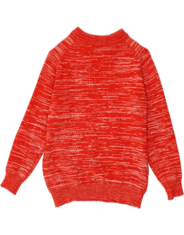 VINTAGE Womens Turtle Neck Jumper Sweater UK 12 Medium Red Flecked Cashmere sweaters