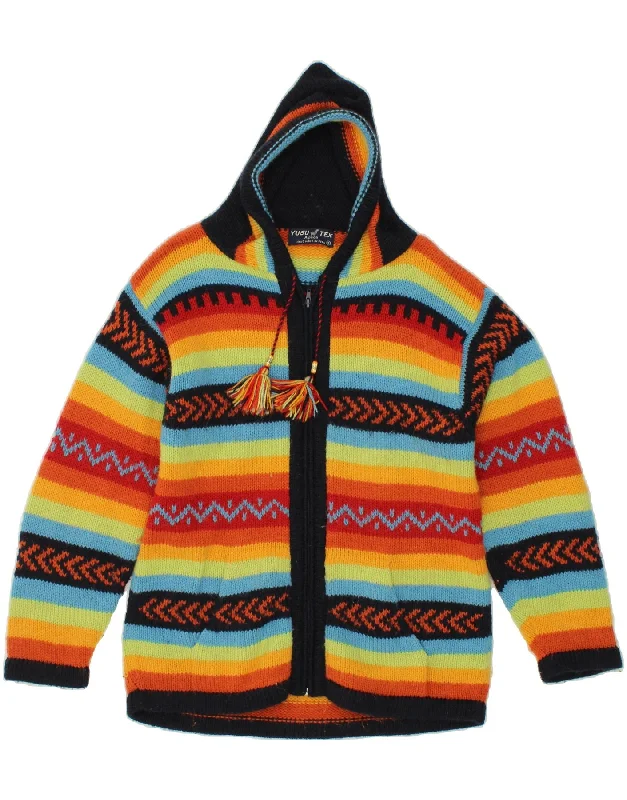 YUSU TEX Womens Hooded Cardigan Sweater UK 10 Small Multicoloured Striped Women's fashion sweaters sale