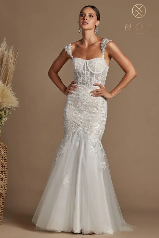 Nox Anabel Bridal: Enchanting Mermaid Gown for Timeless Elegance (JS924) A-line Wedding Gown