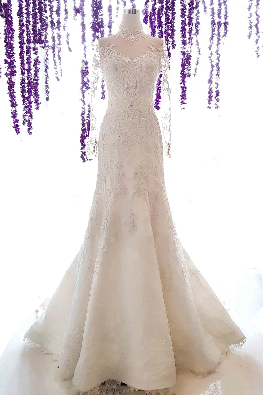 Rent: Albert Yanuar - Long Sleeves CheongSam Mermaid Wedding Gown Wedding Gown Set