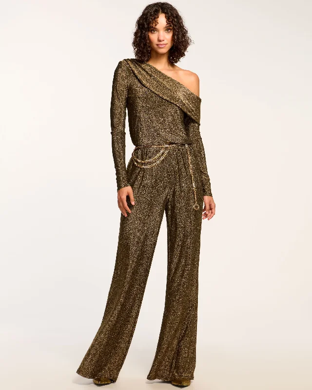 Manny Off-The-Shoulder Sparkle Jumpsuit Short unclassified skirts