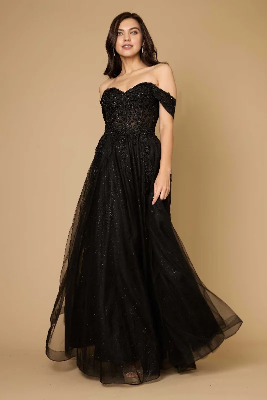 Dylan & Davids Long Off Shoulder Corset Formal Dress Lace maxi dresses