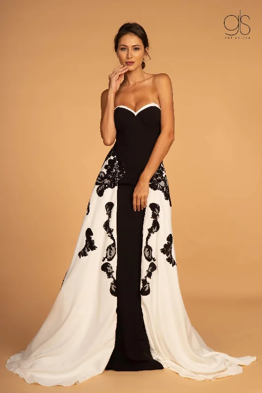 Long Formal Black and White Prom Dress Fall maxi dresses