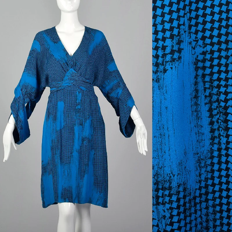 2000s Stella McCartney Blue Print Silk Dress Boohoo floral dresses