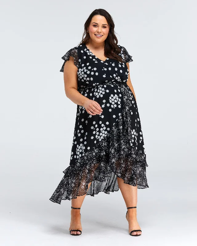 Adele Spot Dress | Black/Milk Soft fabric unclassified dresses