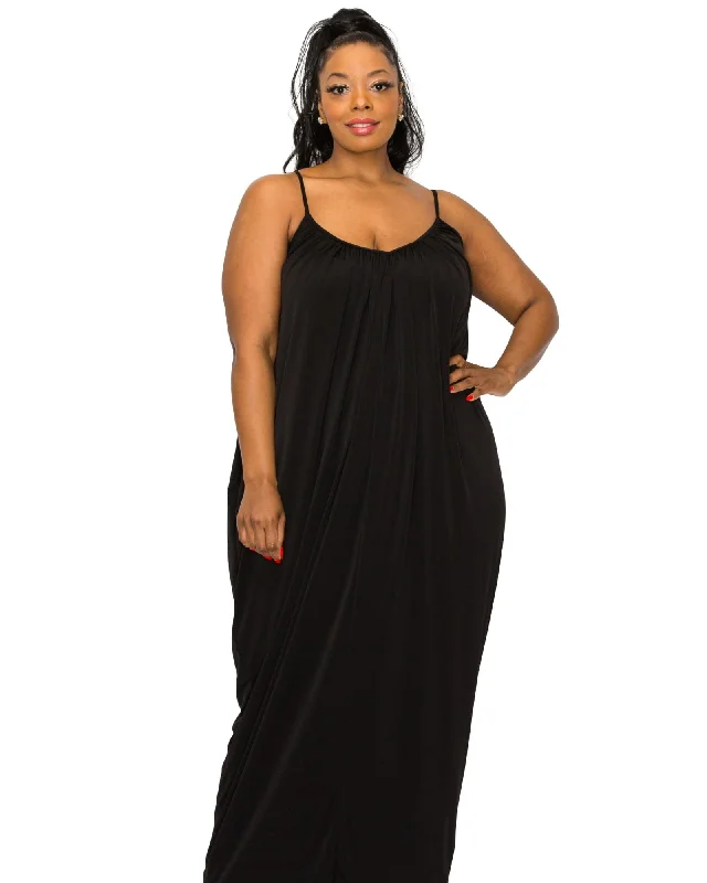 Adora Ruched Spaghetti Strap Dress | Black Holiday unclassified dresses