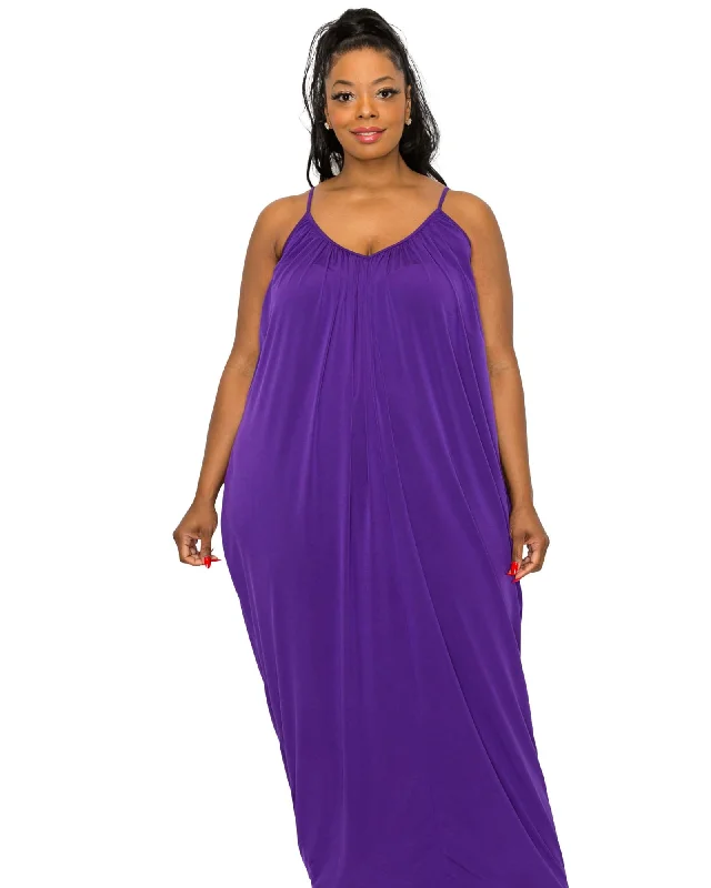 Adora Ruched Spaghetti Strap Dress | Purple Affordable unclassified dresses