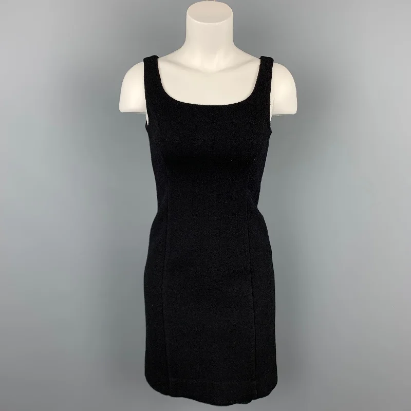 ARMANI COLLEZIONI Size 2 Black Crepe Shift Dress Chiffon unclassified dresses