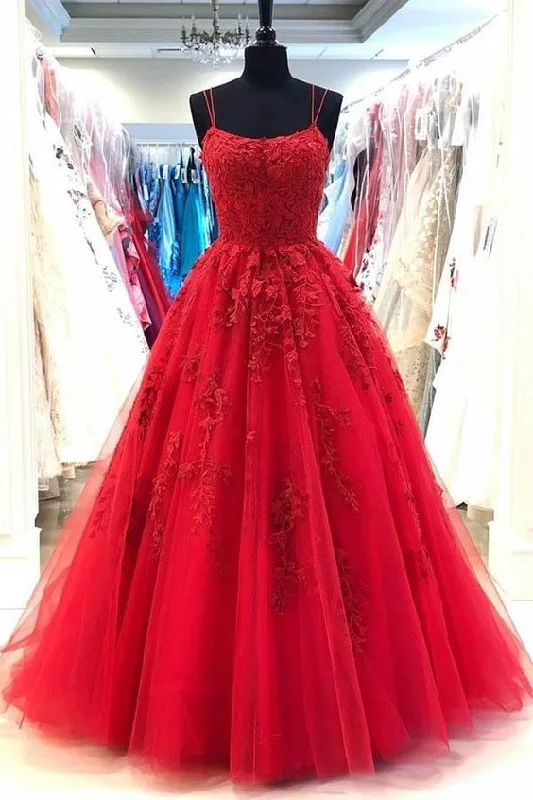 Ball Gown Criss-Cross Back Red Prom Dress Short unclassified dresses