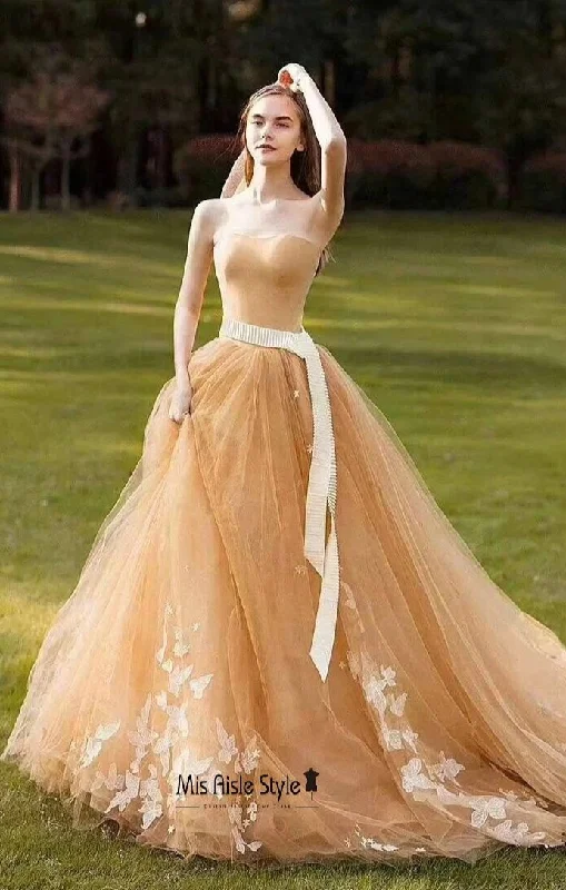 Ball Gown Dark Yellow Evening Dress Popular unclassified dresses