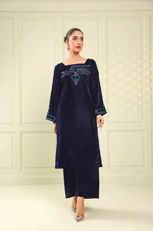 Blue 2pc Velvet Formal Suit Anniversary unclassified dresses