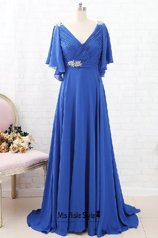 Boho Sleeve Blue Mother of The Bride Dress Knitted unclassified dresses