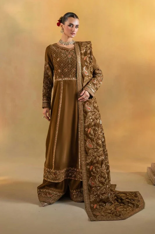 Brown Velvet 3pc Frock Suit Popular unclassified dresses