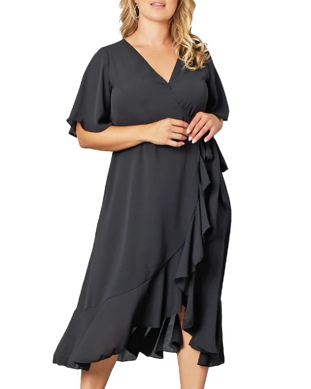 Chloe Crepe Wrap Dress | BLACK NOIR Casual unclassified dresses