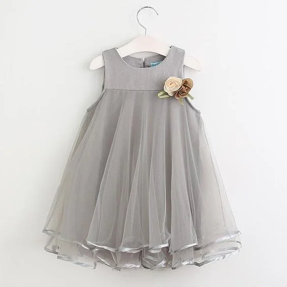 Cute Grey Flower Girl Dress High-end unclassified dresses