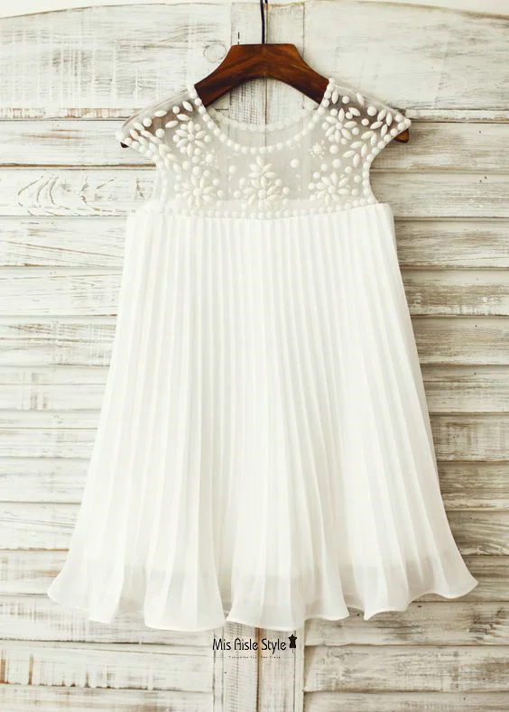 Cute Handmade Beaded Flower Girl Dress Boho unclassified dresses