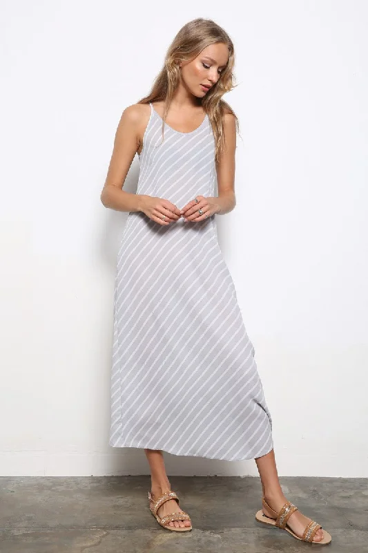 DIAGONAL STRIPE SCOOP DRESS Minimalist unclassified dresses