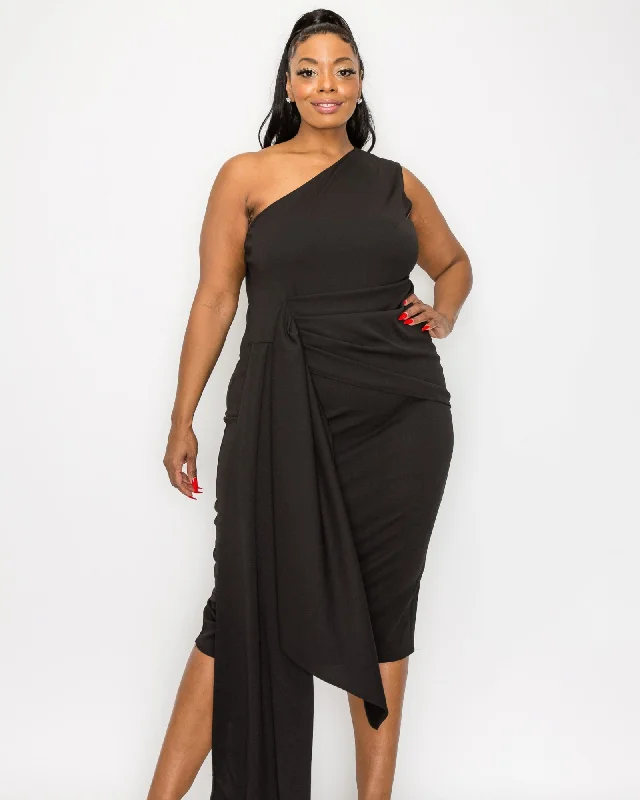 Esme Front Draped Sash Dress | Black Sexy unclassified dresses