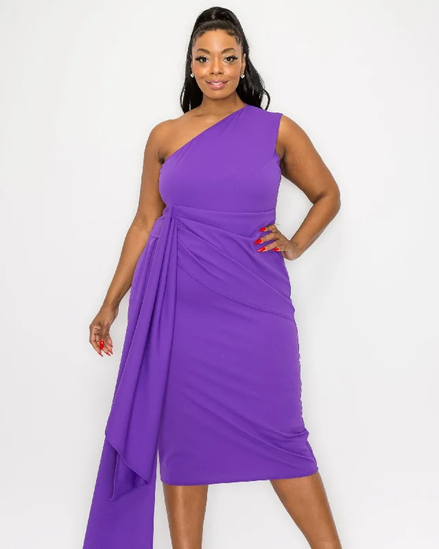 Esme Front Draped Sash Dress | Purple Silk unclassified dresses