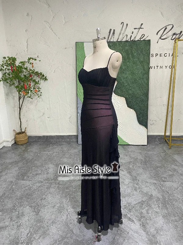 Fit and Flare Slit Vintage Prom Dress Chiffon unclassified dresses