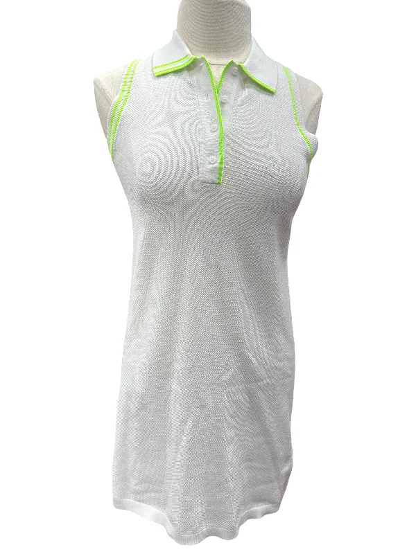 G/FORE Fully Fashioned Cotton Pique Sleeveless Polo Dress- White, Size Small Fashionable unclassified dresses