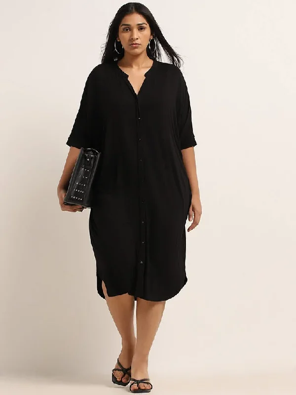 Gia Black Button-Down Dress Street style unclassified dresses