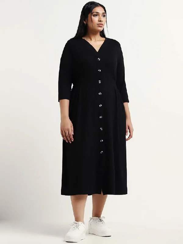 Gia Black Button Down Dress Vintage unclassified dresses