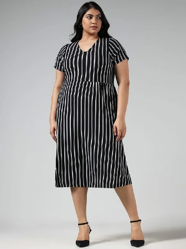 Gia Black Striped Dress Earthy tone unclassified dresses