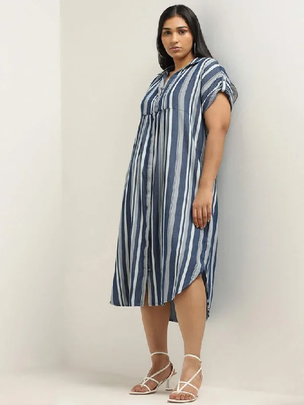 Gia Blue Striped Dress High-end unclassified dresses