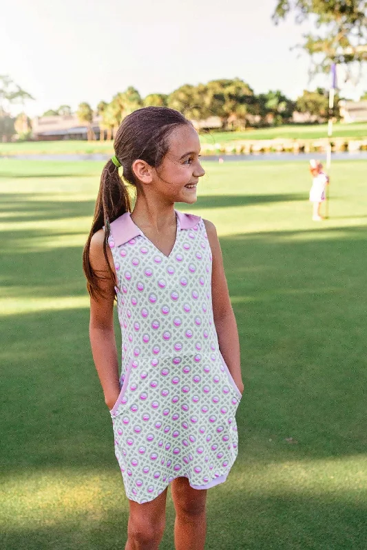 Girls Dotty Golf & Tennis Dress - Gimme Sugar Sage Date night unclassified dresses