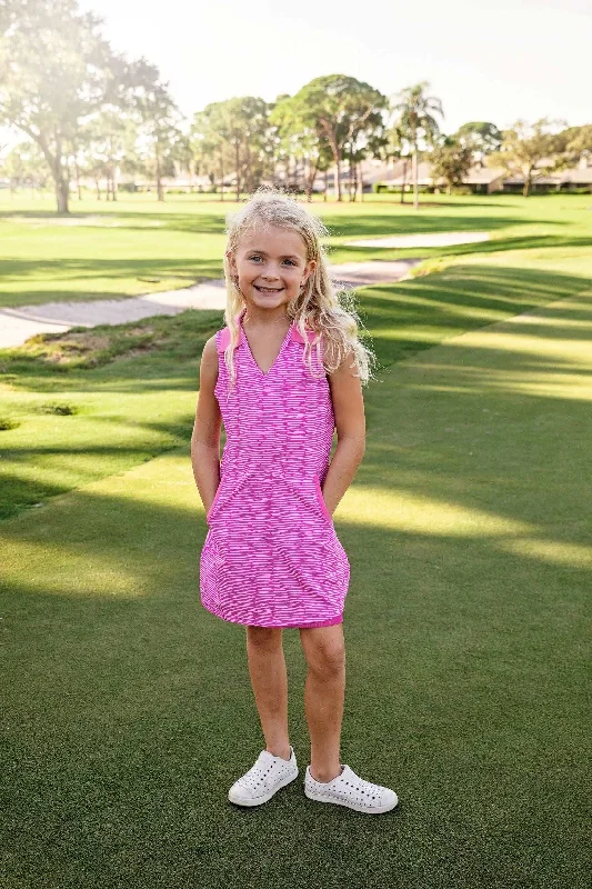 Girls Dotty Golf & Tennis Dress - Lined Up Pink Designer unclassified dresses