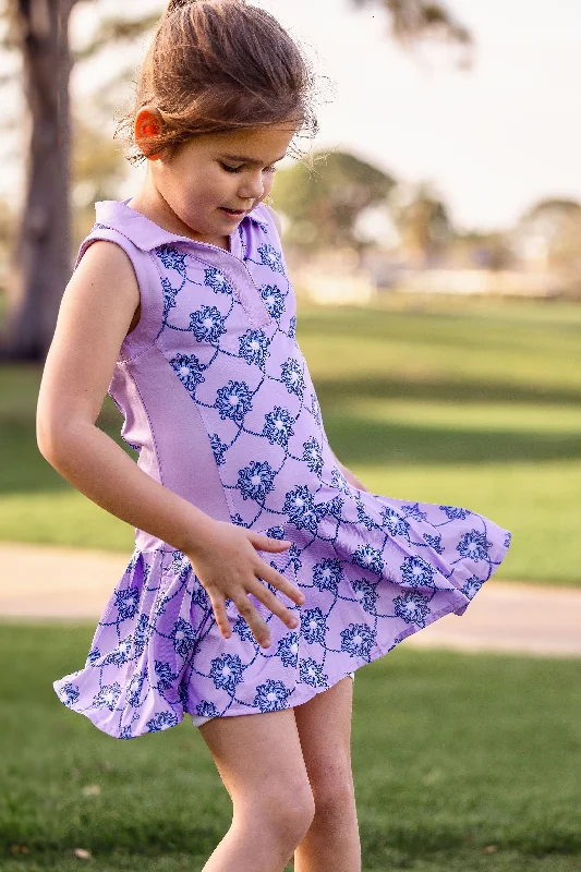 Girls Naomi Pleated Bottom Golf & Tennis Dress -Del Mar Lavender Affordable unclassified dresses