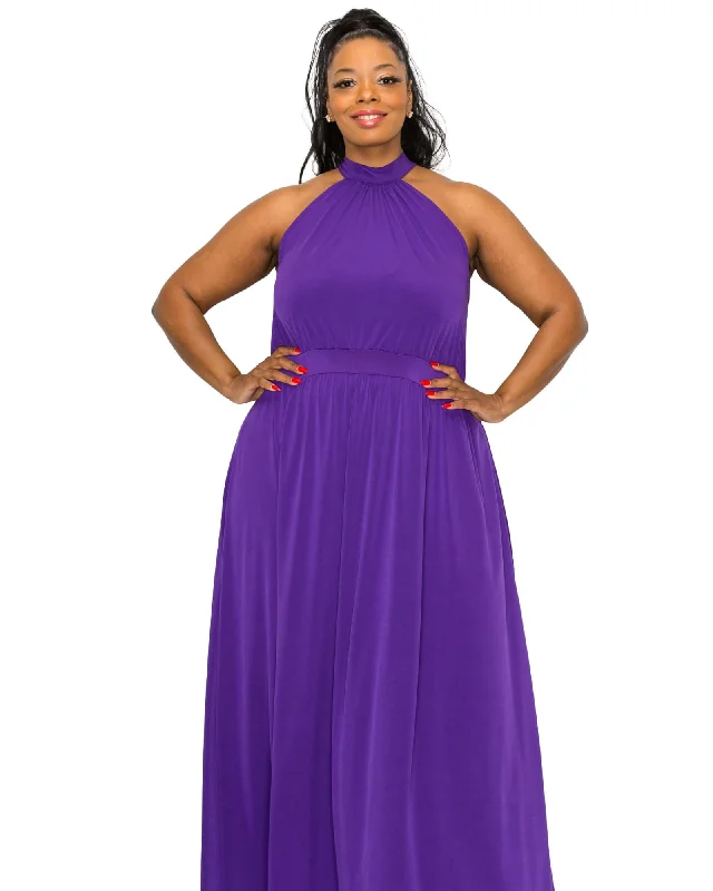 Halter Neck Dress | Purple Boho unclassified dresses