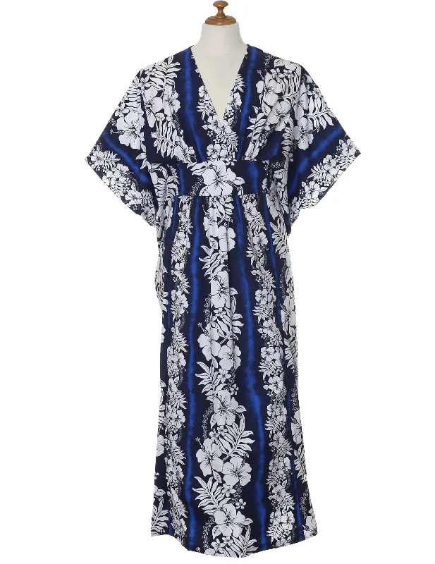 Hawaiian Caftan Dress Ilima Panel Leis Breathable unclassified dresses