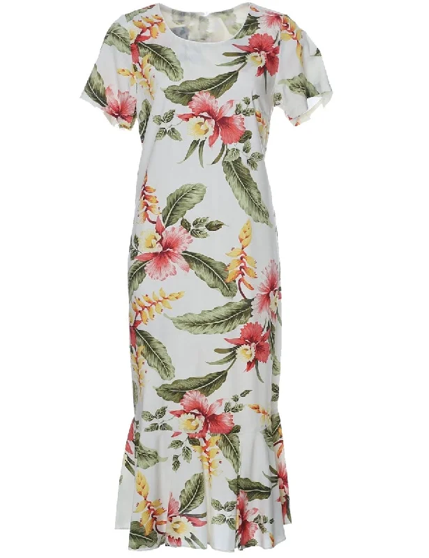 Hawaiian Dress Orchid Pua with Sleeves Travel unclassified dresses