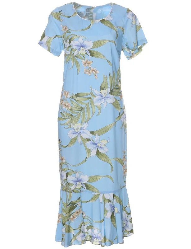 Hawaiian Dress Pali Orchid with Sleeves Lounge unclassified dresses