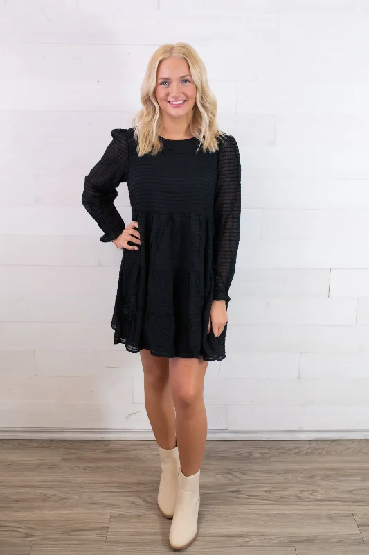 Hayden Los Angeles Black LS Dress Petite unclassified dresses