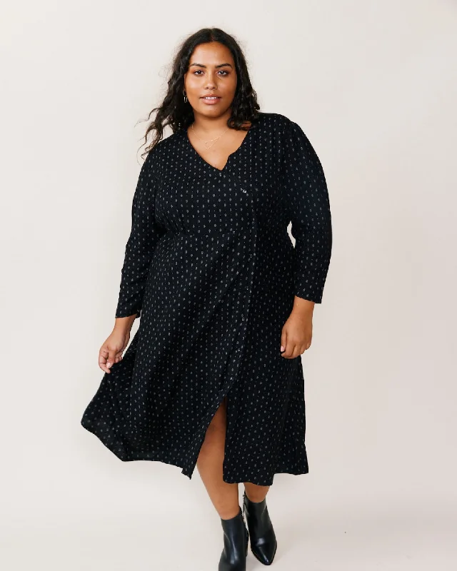 Lena Wrap Over Dress | Black Diamond Dot Preppy unclassified dresses