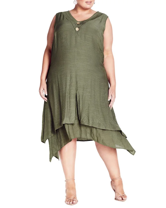 Leslie Button Dress | Sage Green Mesh unclassified dresses