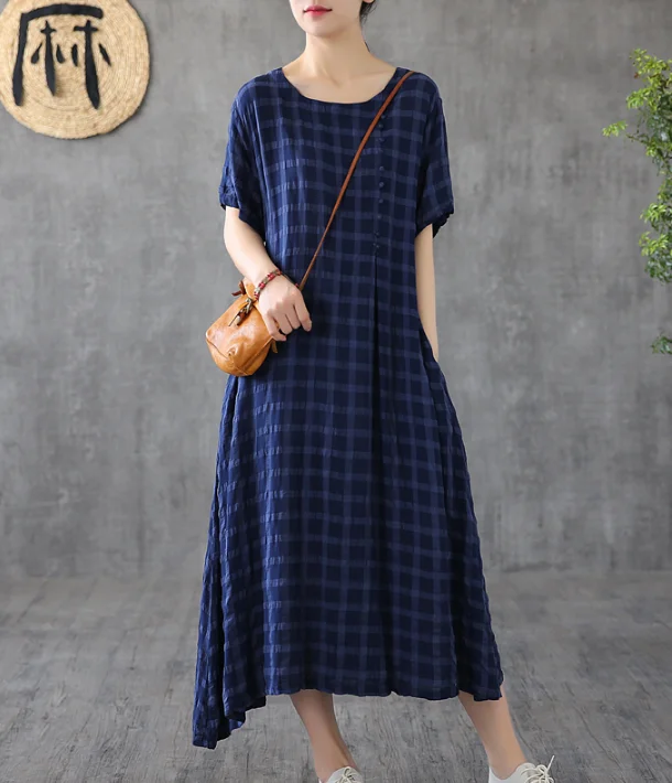 O Neck Summer Spring Cotton Linen Women Dresses DZA20672 Floral unclassified dresses