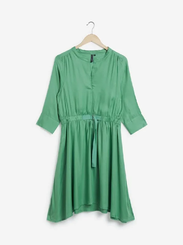 LOV Green Fit-And-Flare Isla Dress Engagement unclassified dresses