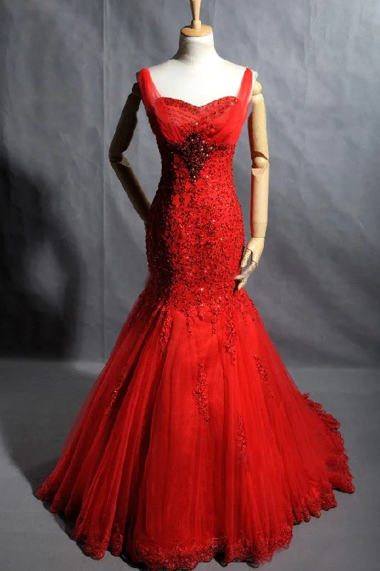 Mermaid Red Sparkle Evening Dress Sexy unclassified dresses