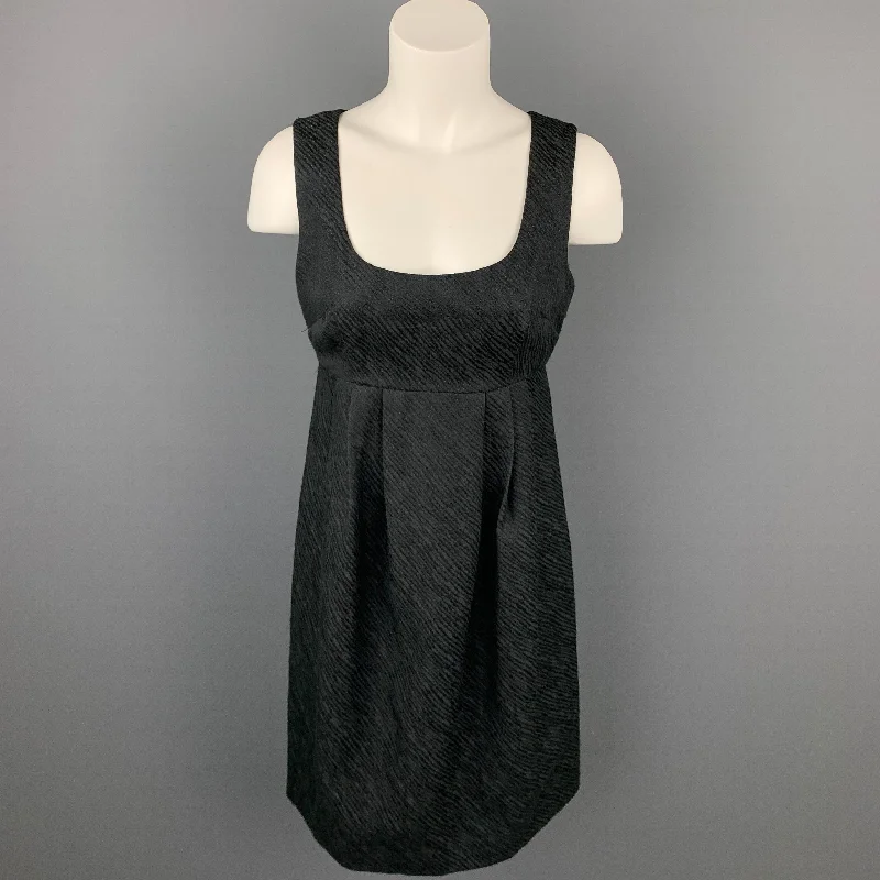 MICHAEL KORS Size 4 Black Woven Polyester Blend Empire Waist Dress Tulle unclassified dresses