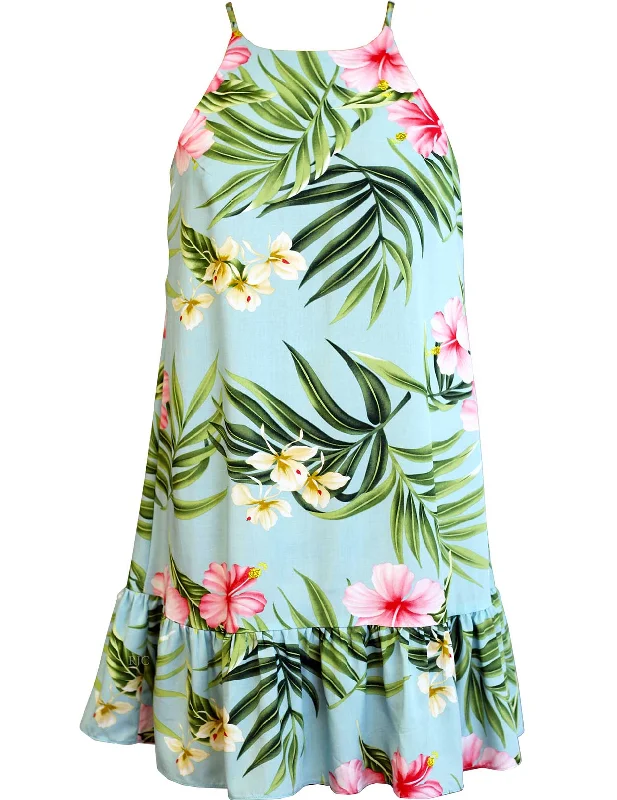 Nalani Hawaiian Sundress with Ruffle Hem Denim unclassified dresses